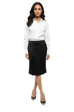 Black Solid Midi Skirt 1