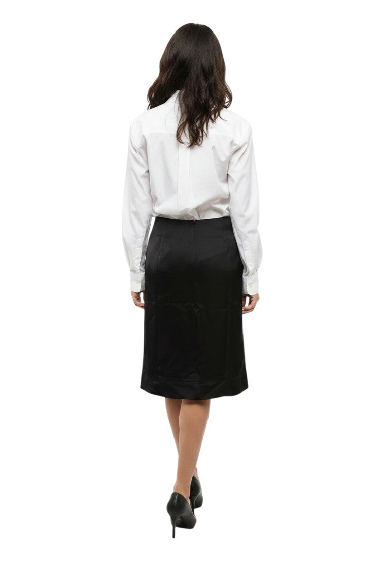Black Solid Midi Skirt 2
