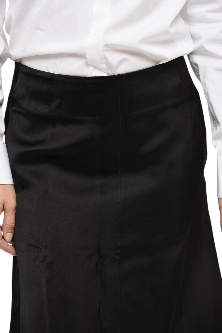 Black Solid Midi Skirt 3