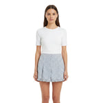 Light Blue Checks Mini Skirt 1