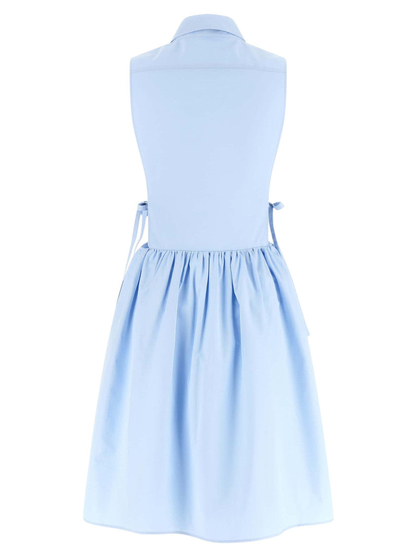 Light Blue Shirt Collar Midi Dress 2
