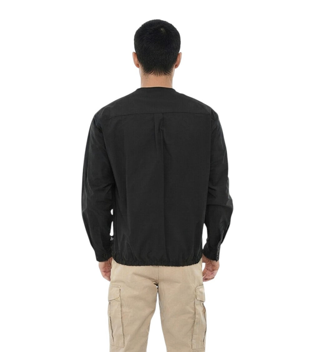 Black V Neck Pocket Jacket 2