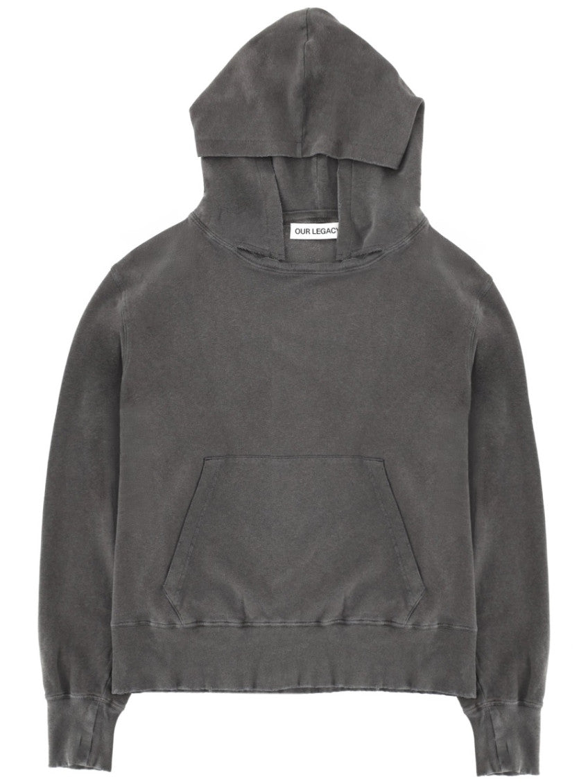 Washed Black Solid Hoodie 1
