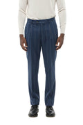 Blue Tailored Pleated Pants 1