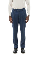Blue Tailored Pleated Pants 1