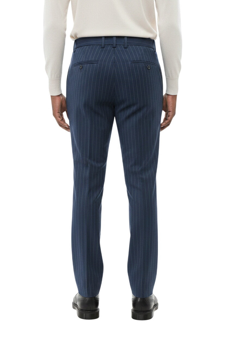 Blue Tailored Pleated Pants 2