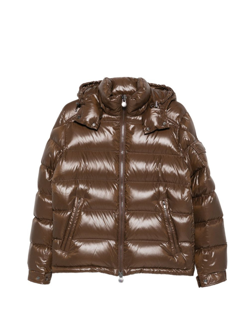 Brown Quilted Hood Jacket 1