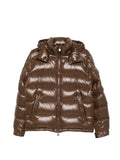 Brown Quilted Hood Jacket 1