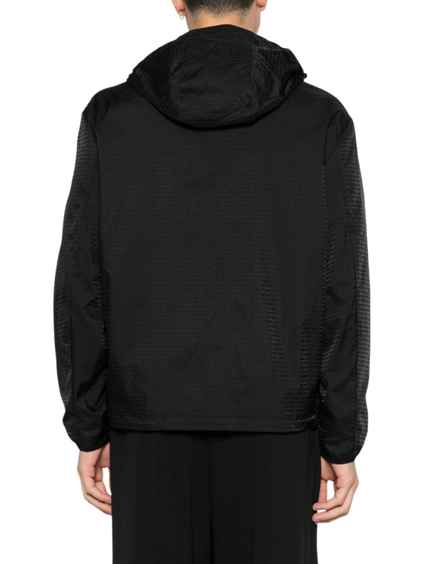 Black Textured Hood Jacket 2