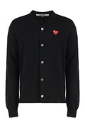 Black Logo V Neck Cardigan 1