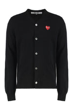 Black Logo V Neck Cardigan 1