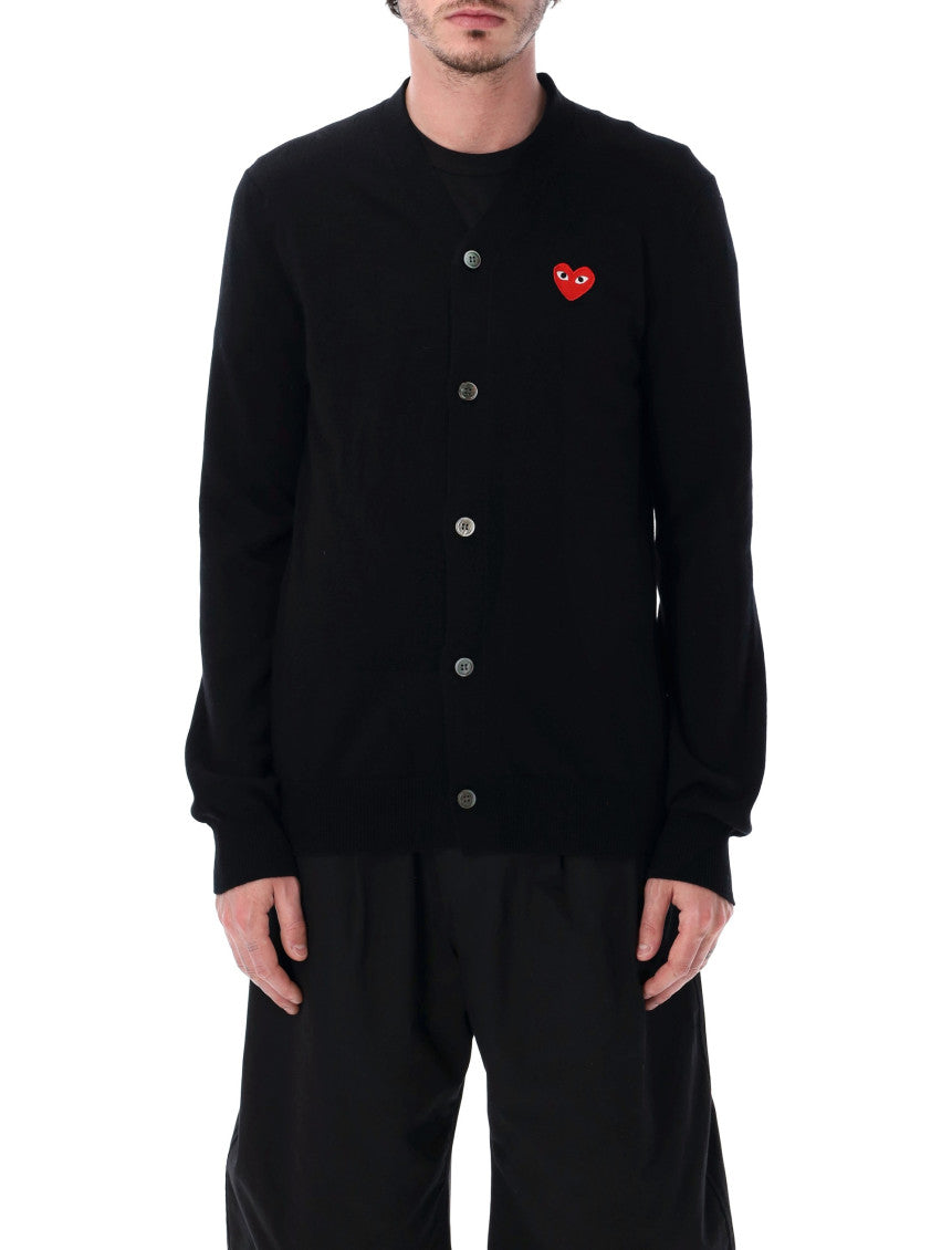 Black Logo V Neck Cardigan 2