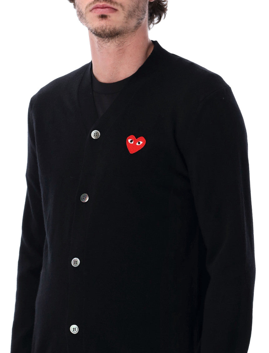 Black Logo V Neck Cardigan 4