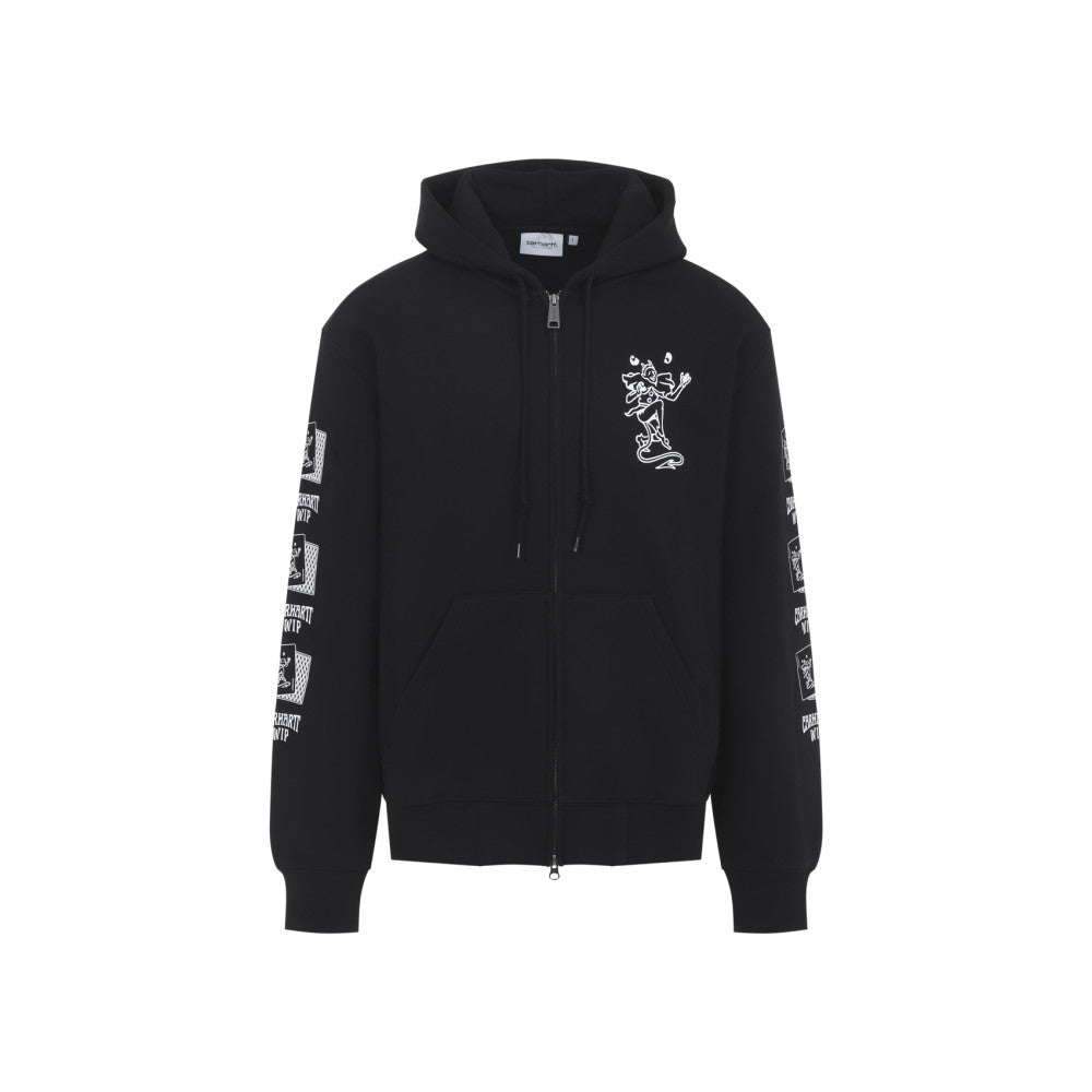 Black Graphic Relaxed Hoodie 1