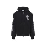 Black Graphic Relaxed Hoodie 1