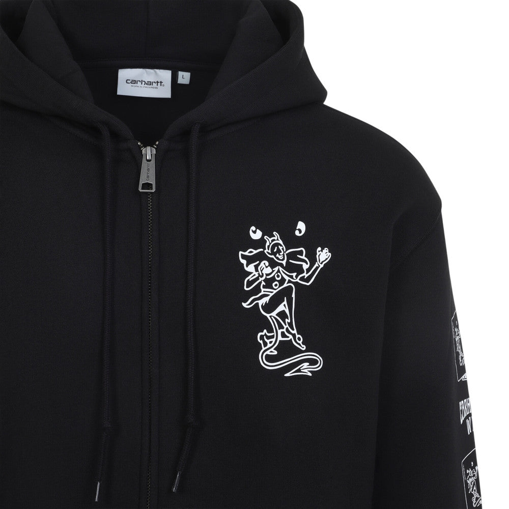 Black Graphic Relaxed Hoodie 3