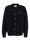 Black Logo V Neck Cardigan 1