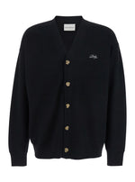 Black Logo V Neck Cardigan 1