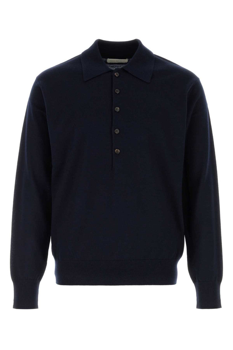 Navy Blue Regular Polo Sweater 1