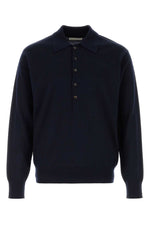 Navy Blue Regular Polo Sweater 1