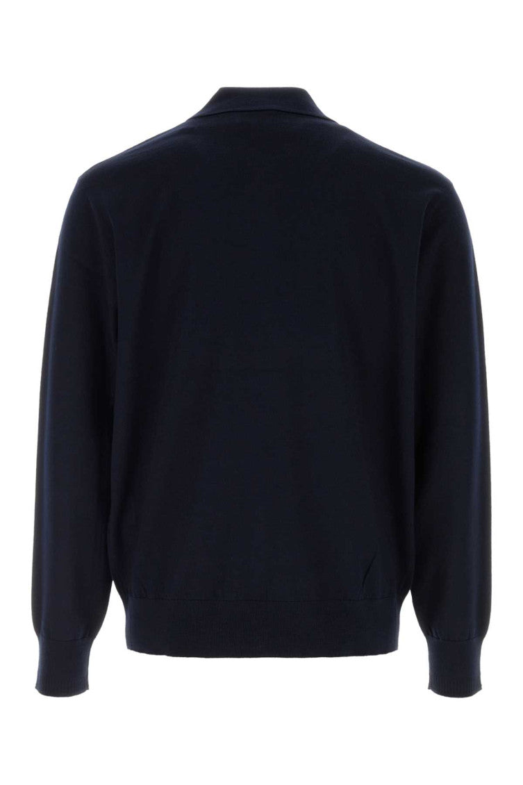 Navy Blue Regular Polo Sweater 2
