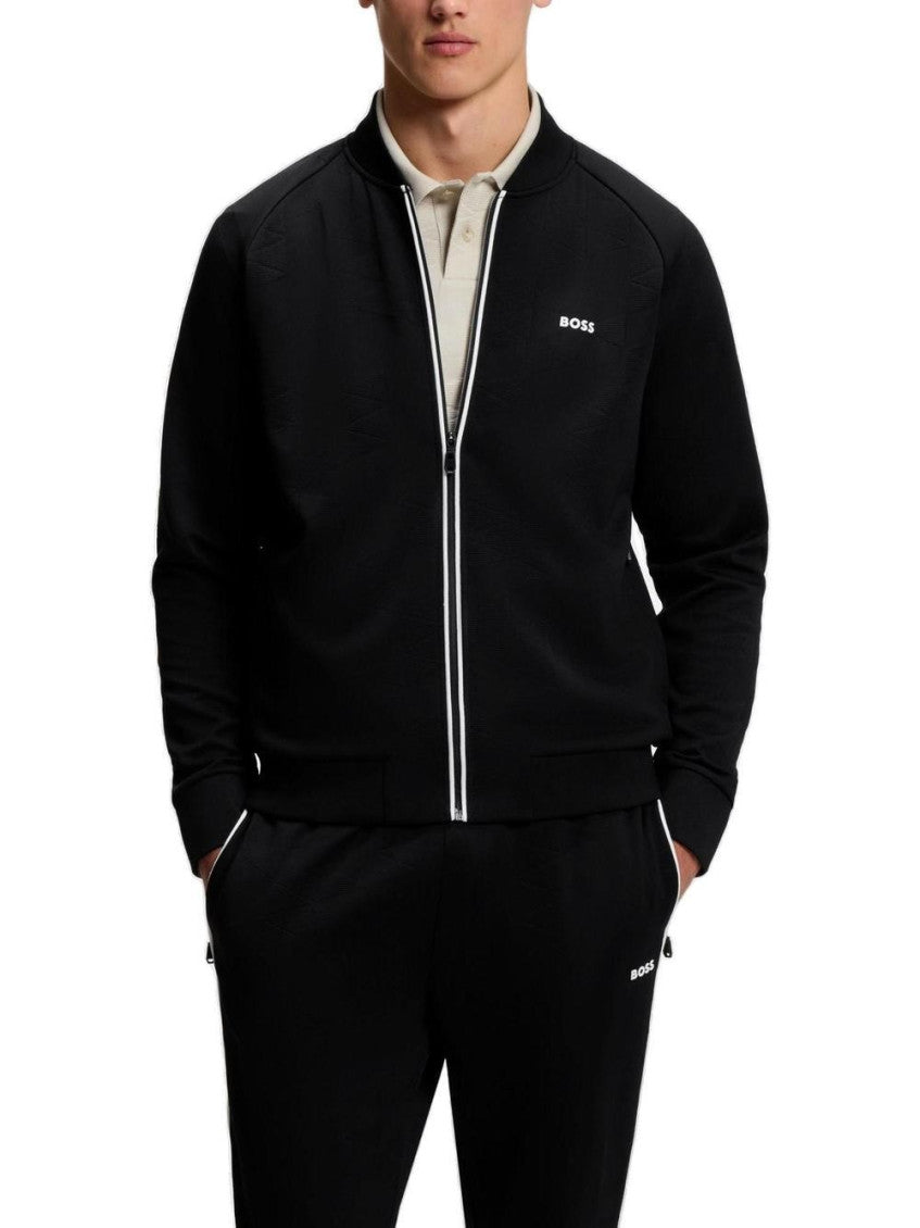 Black Logo Zip-Up Sweatshirt 1