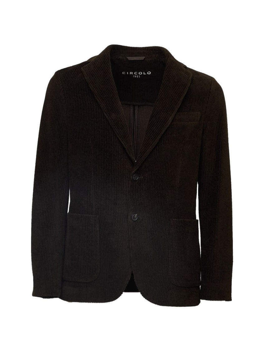 Dark Brown Notched Lapel Blazer 1