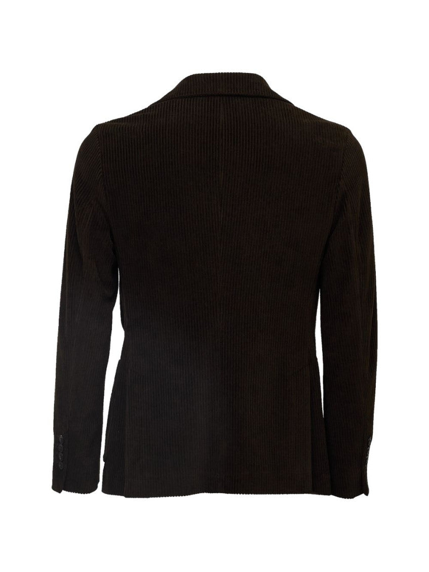 Dark Brown Notched Lapel Blazer 2