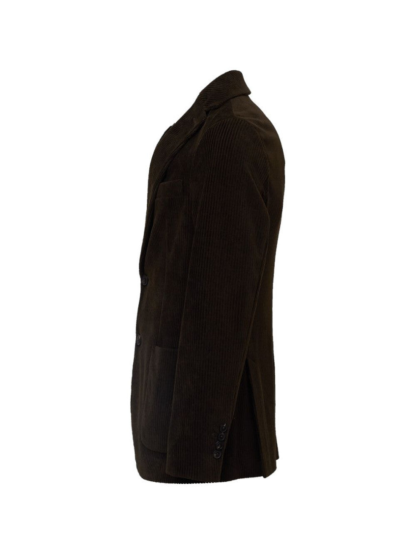 Dark Brown Notched Lapel Blazer 3