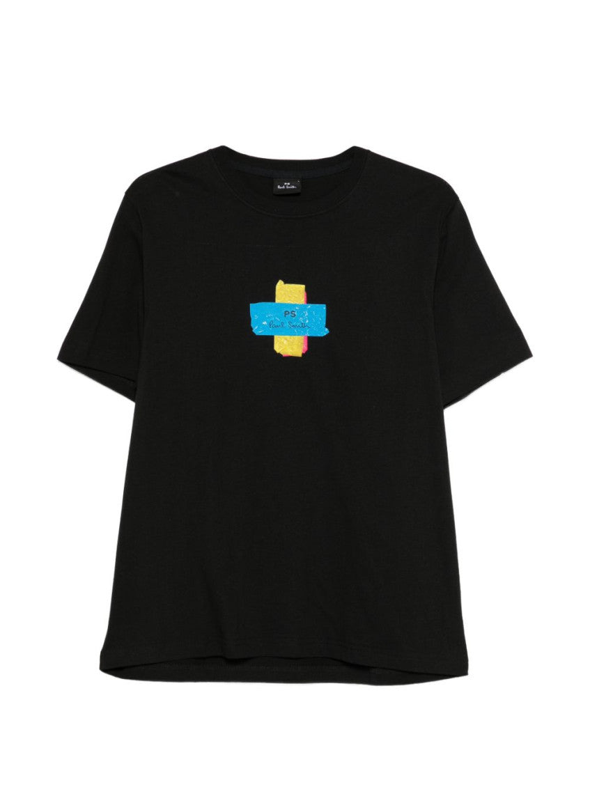 Black Graphic Crew Neck T-Shirt 1