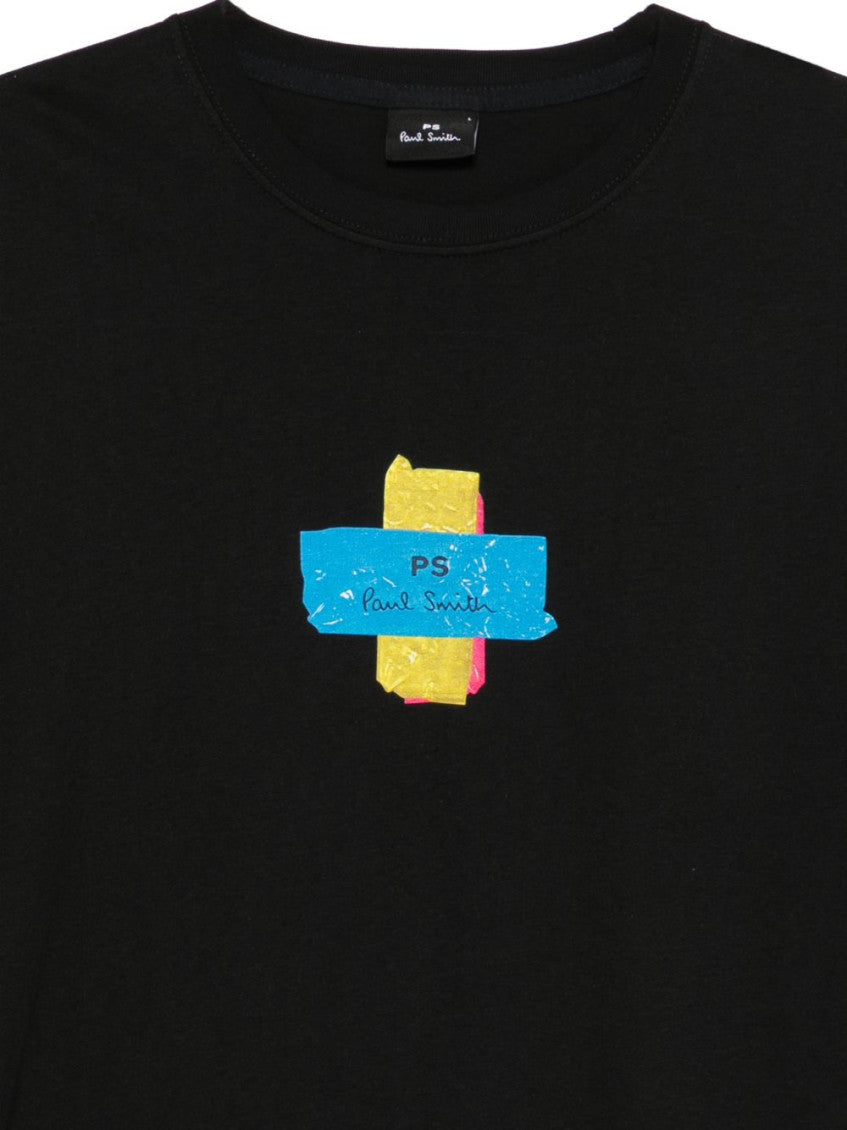 Black Graphic Crew Neck T-Shirt 2