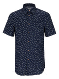 Navy Blue Tailored Printed Shirt 1