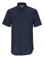 Navy Blue Tailored Printed Shirt 1