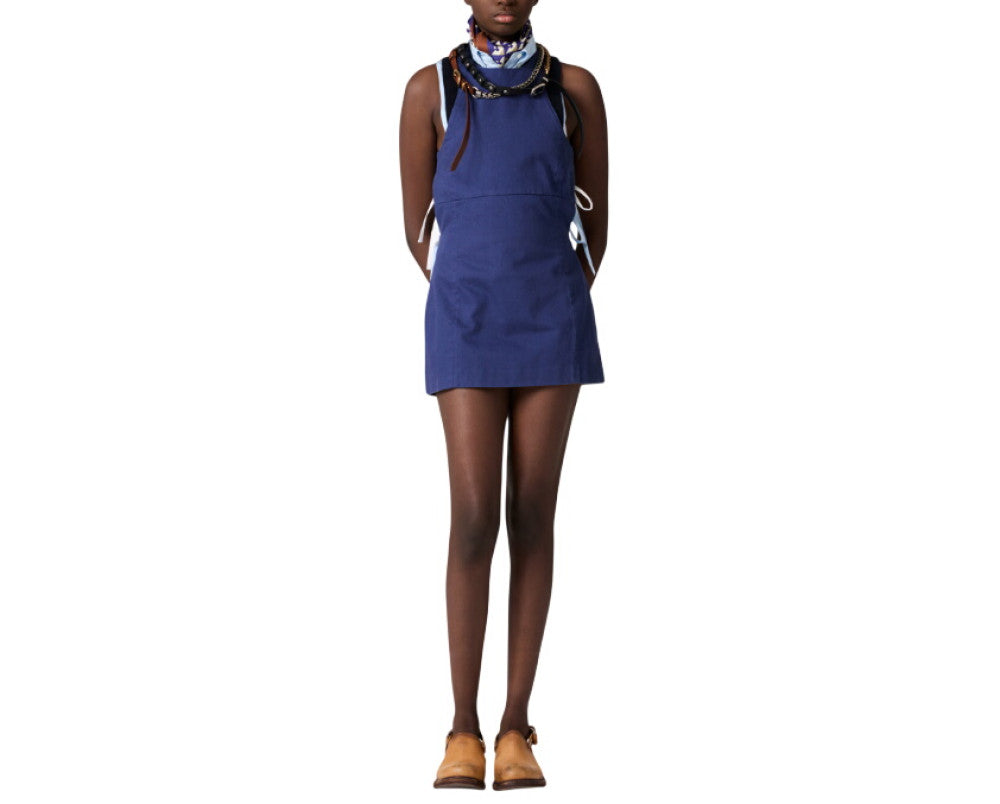 Blue V Neck Mini Dress 2