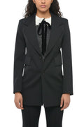 Black Notched Lapel Blazer 1