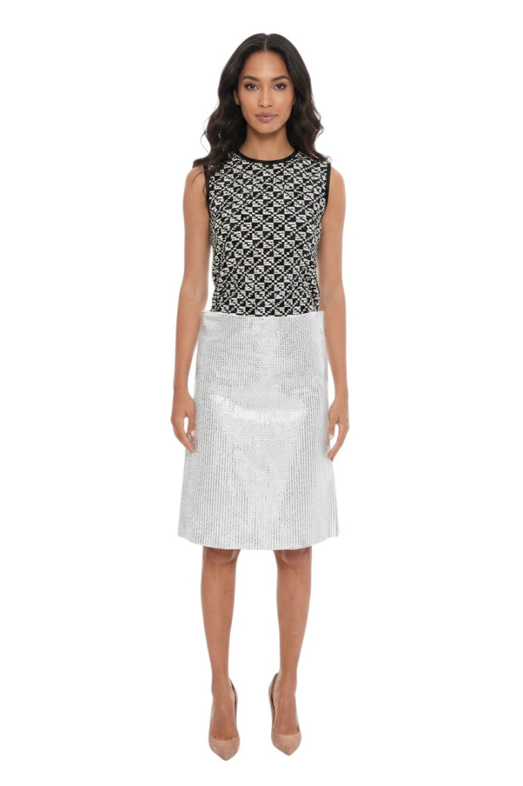 White Embellished Knee Length Skirt 1
