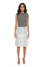 White Embellished Knee Length Skirt 1