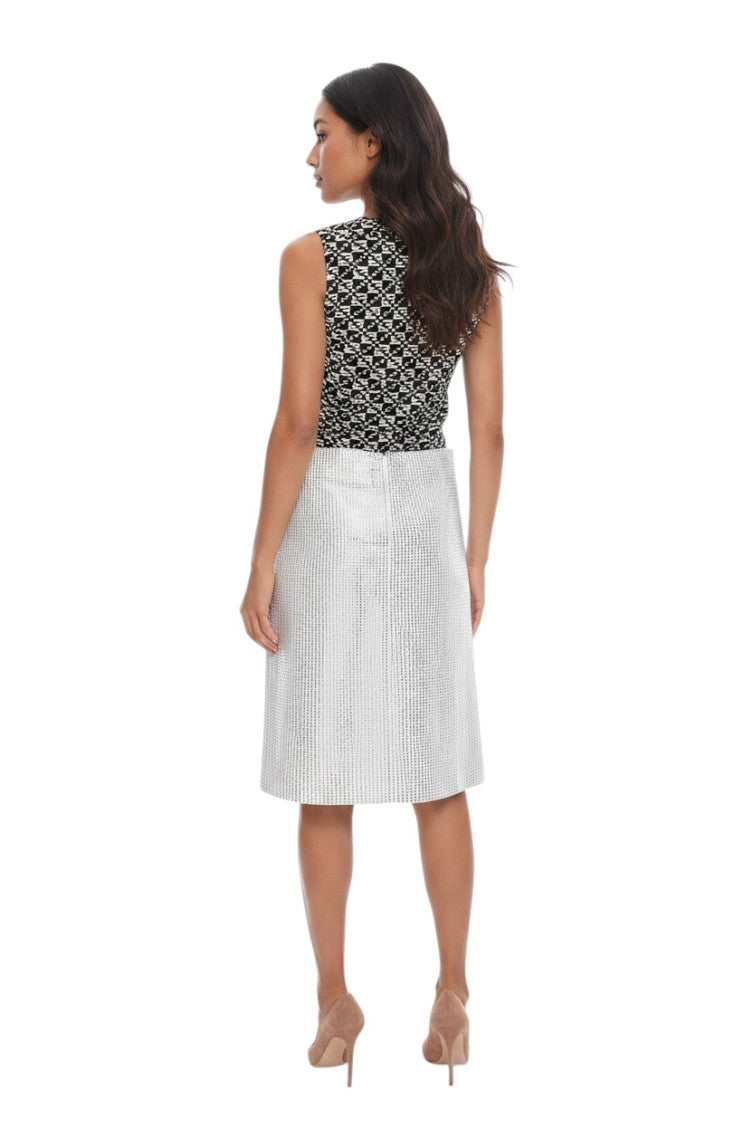 White Embellished Knee Length Skirt 2