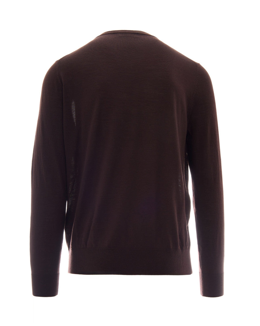 Dark Brown Solid Sweater 2