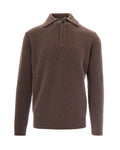 Light Brown Knitted Polo Sweater 1