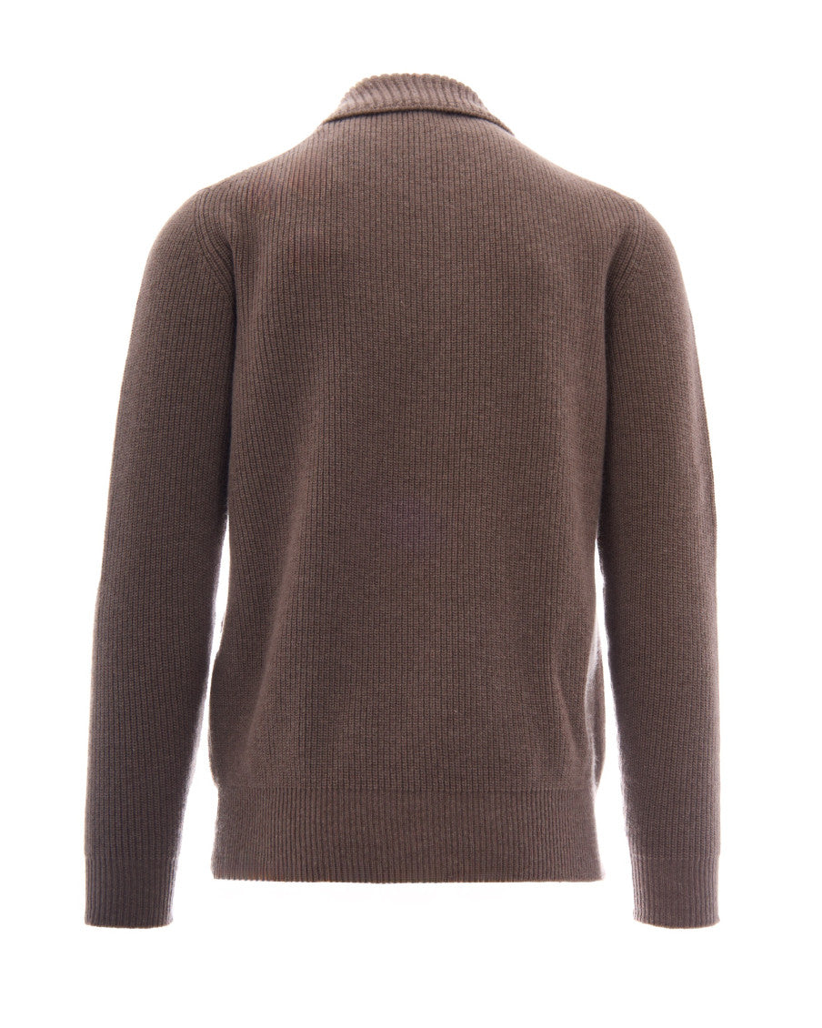 Light Brown Knitted Polo Sweater 2