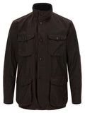 Brown Solid Mock Collar Jacket 1