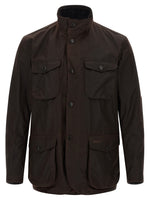 Brown Solid Mock Collar Jacket 1