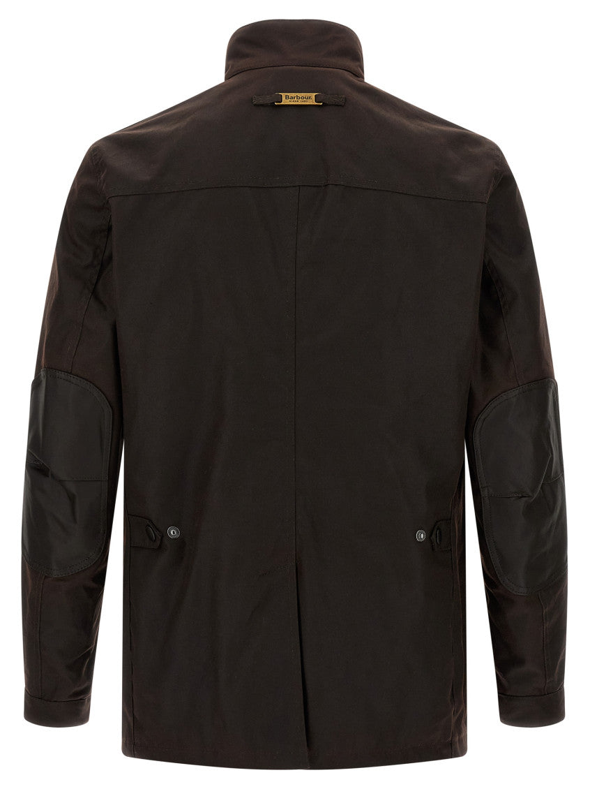 Brown Solid Mock Collar Jacket 2