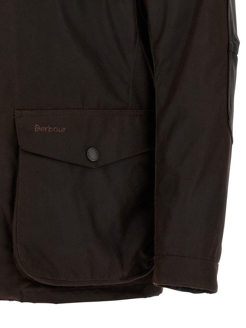 Brown Solid Mock Collar Jacket 4