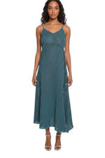 Blue Stripes V Neck Maxi Dress 1