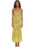 Green Floral V Neck Maxi Dress 1