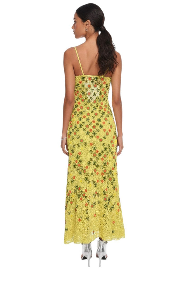 Green Floral V Neck Maxi Dress 2