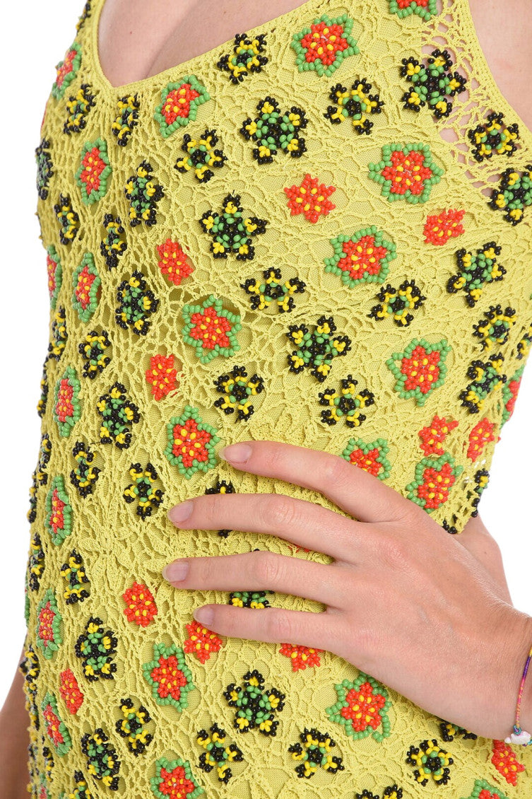 Green Floral V Neck Maxi Dress 3