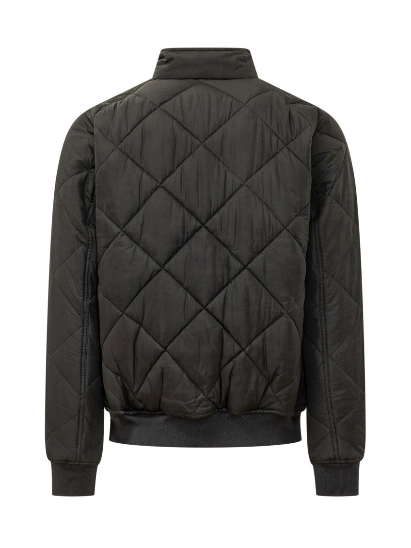 Black Quilted Logo Jacket 2